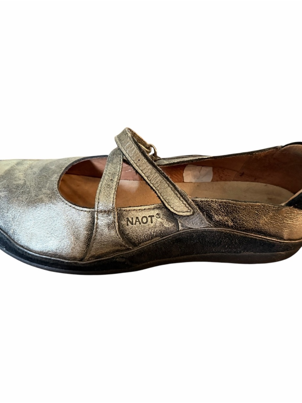 Naot Mary Jane Flats in Metallic Olive - Picture 4 of 7